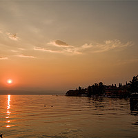Buy canvas prints of End of the day at Sirmione by Jim Jones