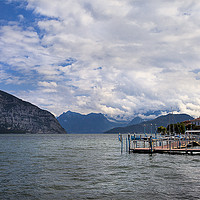 Buy canvas prints of Lake Iseo looking north from Iseo Town by Jim Jones