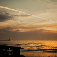 Buy canvas prints of Sunrise from the promenade at Blyth (2) by Jim Jones