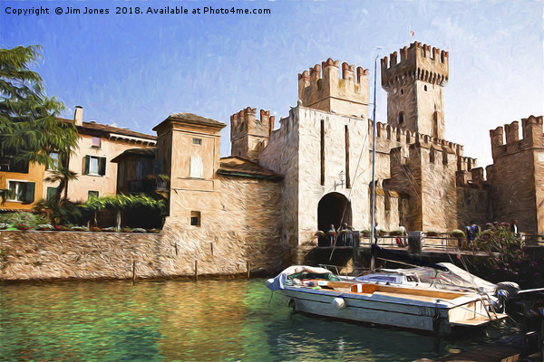 Scaliger Castle, Sirmione with an artistic filter Picture Board by Jim Jones
