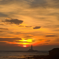 Buy canvas prints of Sunrise over St Mary's Lighthouse by Jim Jones