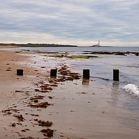 Buy canvas prints of Whitley Bay beach panorama by Jim Jones