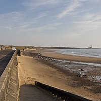 Buy canvas prints of Whitley Bay beach and promenade by Jim Jones