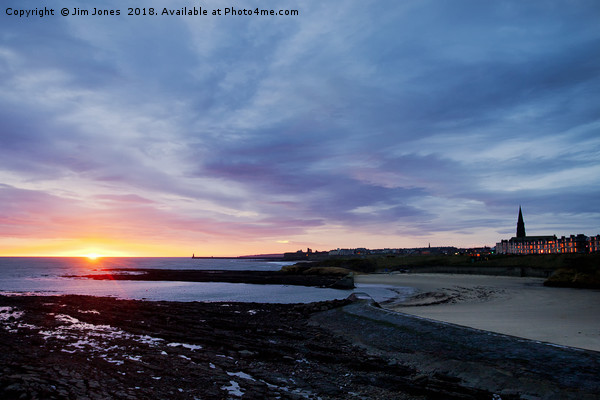 Early morning blues at Cullercoats Picture Board by Jim Jones