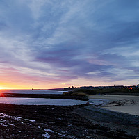 Buy canvas prints of Early morning blues at Cullercoats by Jim Jones