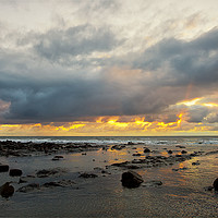 Buy canvas prints of Sunrise over a tranquil North Sea by Jim Jones