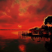 Buy canvas prints of Artistic Sirmione sunset by Jim Jones