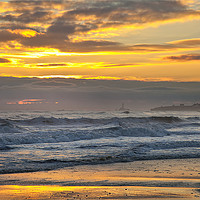 Buy canvas prints of Golden sky and silver sea by Jim Jones