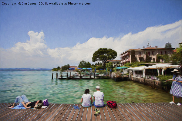Relaxing in the afternoon sunshine on Lake Garda,  Picture Board by Jim Jones