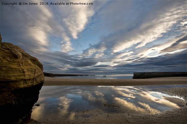 Cullercoats Bay Reflections Picture Board by Jim Jones