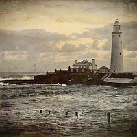 Buy canvas prints of Artistic St Mary's Island and Lighthouse by Jim Jones