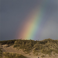 Buy canvas prints of Druridge Bay Rainbow by Jim Jones