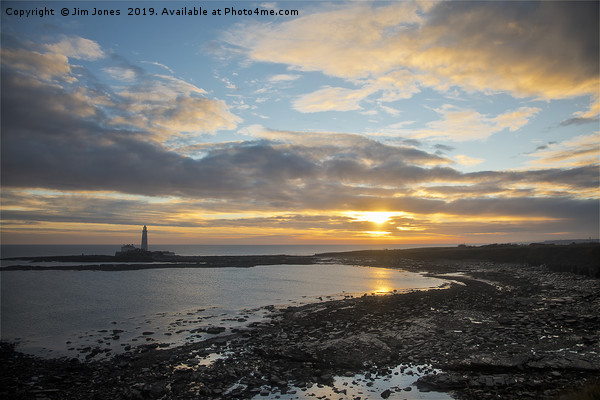January sunrise over St Mary's Island Picture Board by Jim Jones