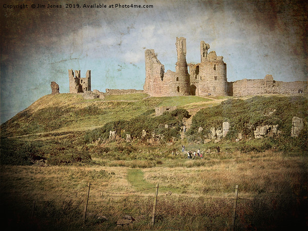 Artistic Dunstanburgh Castle in Northumberland Picture Board by Jim Jones
