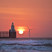 Buy canvas prints of Sunrise over the North Sea at Blyth in Northumberl by Jim Jones