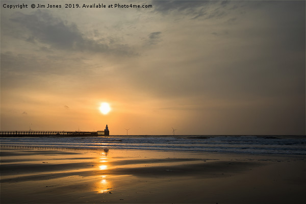 Sunrise over the North Sea at Blyth in Northumberl Picture Board by Jim Jones