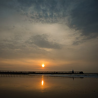 Buy canvas prints of Sunrise over the North Sea at Blyth by Jim Jones