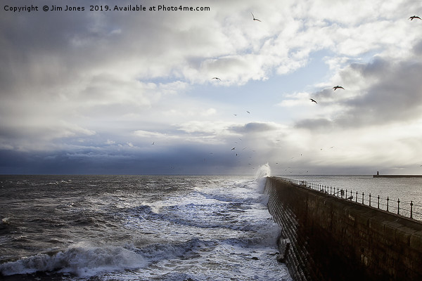 Rough Seas at Tynemouth Pier (3) Picture Board by Jim Jones