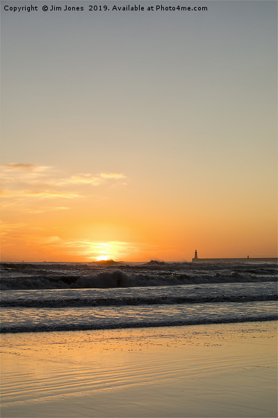 Tynemouth Long Sands Sunrise Picture Board by Jim Jones