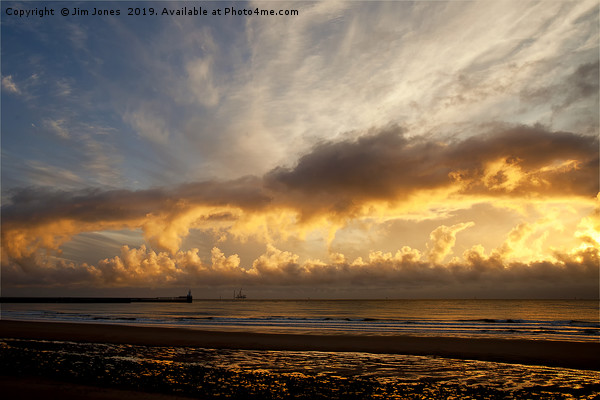 Autumn Sunrise over the North Sea Picture Board by Jim Jones