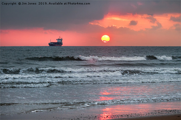 December Dawn over the North Sea Picture Board by Jim Jones