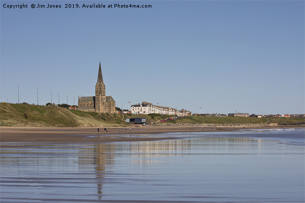 Reflections on Tynemouth Long Sands Picture Board by Jim Jones