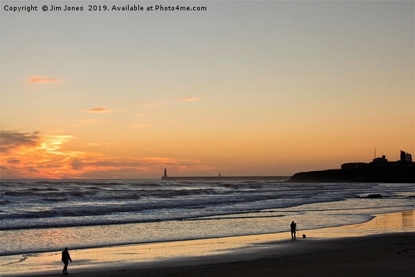 Tynemouth Long Sands Sunrise Picture Board by Jim Jones