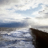Buy canvas prints of Artistic storm over Tynemouth Pier by Jim Jones