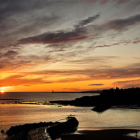 Buy canvas prints of December Sunrise over Cullercoats Bay by Jim Jones