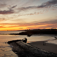 Buy canvas prints of December Sunrise over Cullercoats Bay (2) by Jim Jones