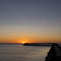 Buy canvas prints of January sunrise at the mouth of the River Blyth by Jim Jones