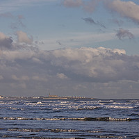Buy canvas prints of Shades of Blue at Newbiggin by the Sea by Jim Jones