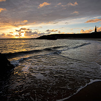 Buy canvas prints of Start of the day at Cullercoats Bay by Jim Jones
