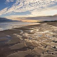 Buy canvas prints of December sunrise at Druridge Bay in Northumberland by Jim Jones