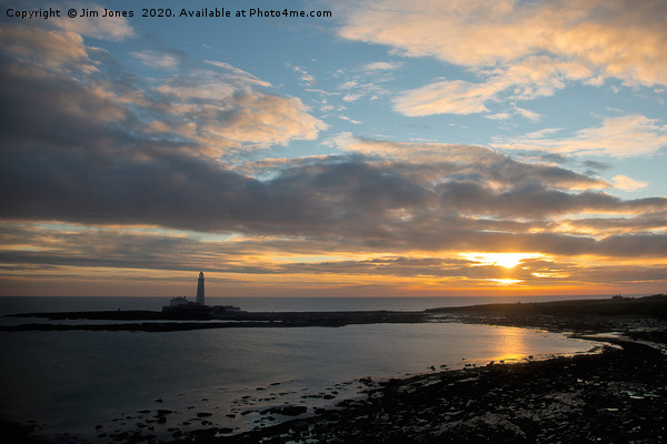 January Sunrise over St Mary's Island Picture Board by Jim Jones