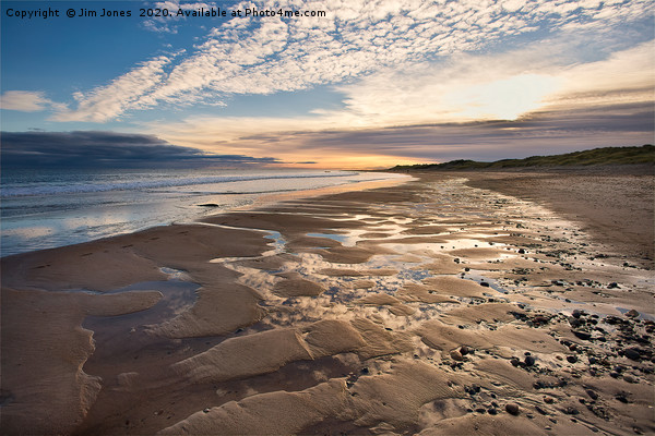 December sunrise at Druridge Bay in Northumberland Picture Board by Jim Jones