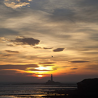 Buy canvas prints of December Sunrise over Collywell Bay by Jim Jones