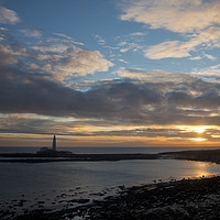 Buy canvas prints of Calm and colourful morning at St Mary's Island by Jim Jones