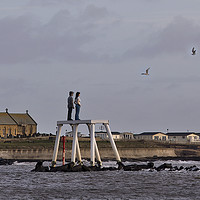 Buy canvas prints of 'The Couple' at Newbiggin by the Sea by Jim Jones