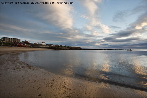 Calm October morning at Cullercoats Bay Picture Board by Jim Jones