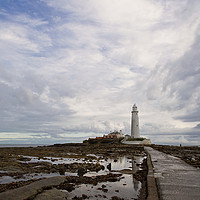 Buy canvas prints of St Mary's Island reflections by Jim Jones