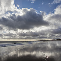 Buy canvas prints of Rain clouds over Druridge Bay by Jim Jones