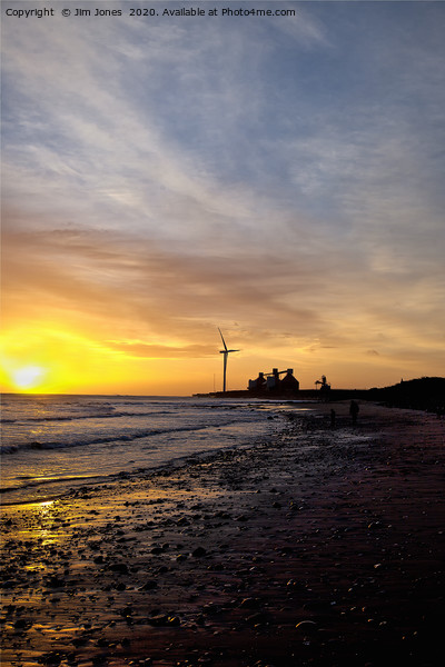 December sunrise on a Northumbrian beach Picture Board by Jim Jones