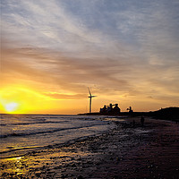 Buy canvas prints of December sunrise on a Northumbrian beach by Jim Jones