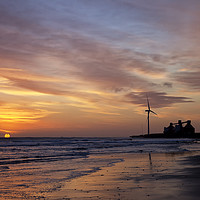 Buy canvas prints of January Sunrise on a Northumbrian beach by Jim Jones