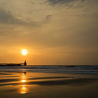 Buy canvas prints of Sunrise over the North Sea at Blyth by Jim Jones