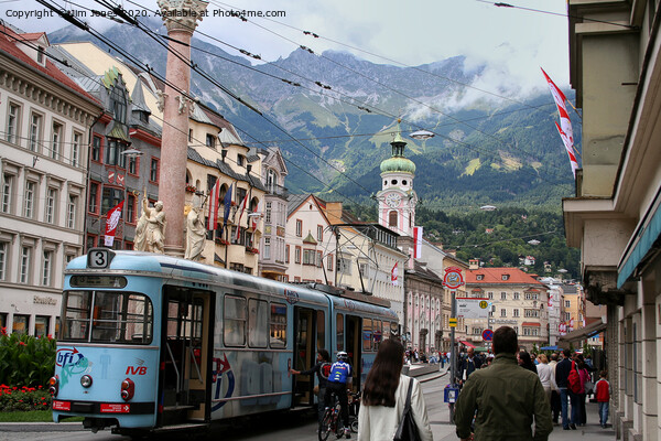 Innsbruck street scene Picture Board by Jim Jones