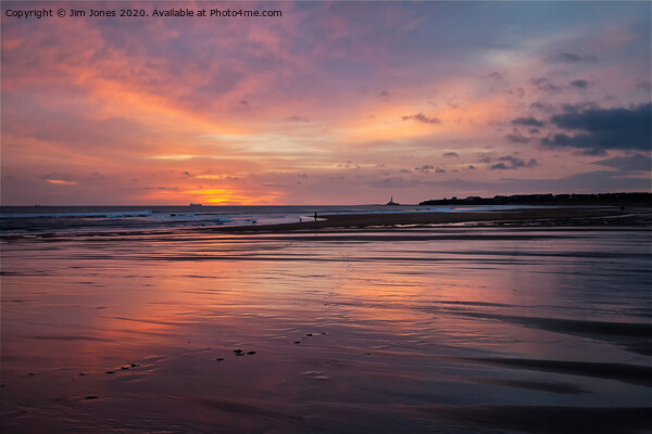 December Dawn on the beach at Blyth Picture Board by Jim Jones