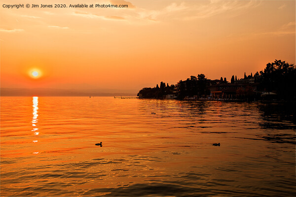 Sirmione Sunset Picture Board by Jim Jones