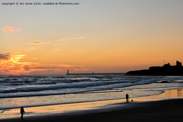 December daybreak over Tynemouth Long Sands Picture Board by Jim Jones